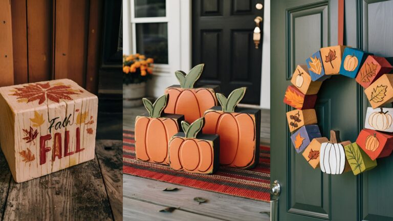 Hurry! 20 Fall Crafts with Wood Blocks to Beautify Your Space!