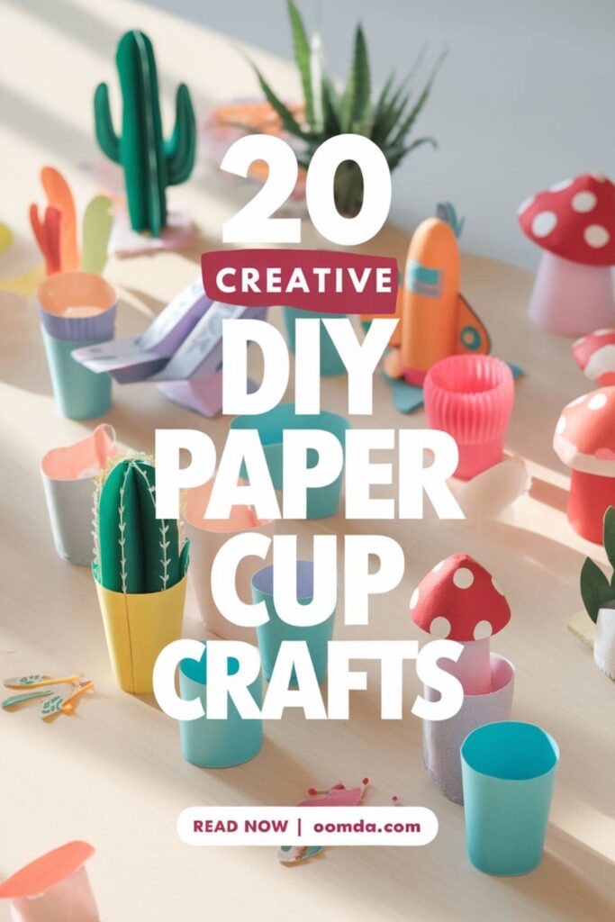 image with a text overlay 20 DIY Paper Cup Crafts