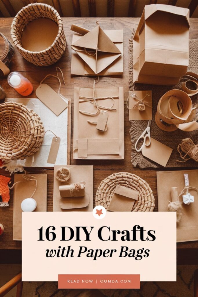 image with text overlay 16 DIY Crafts With Paper Bags