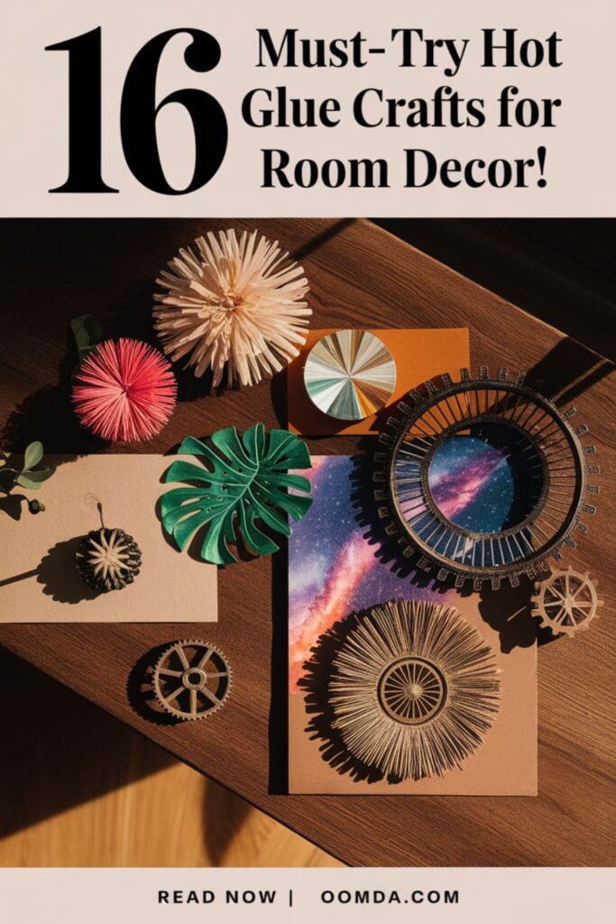 16 Must-Try Hot Glue Crafts for Room Decor! Read Now _ Oomda.com_ on a stylish Pinterest image