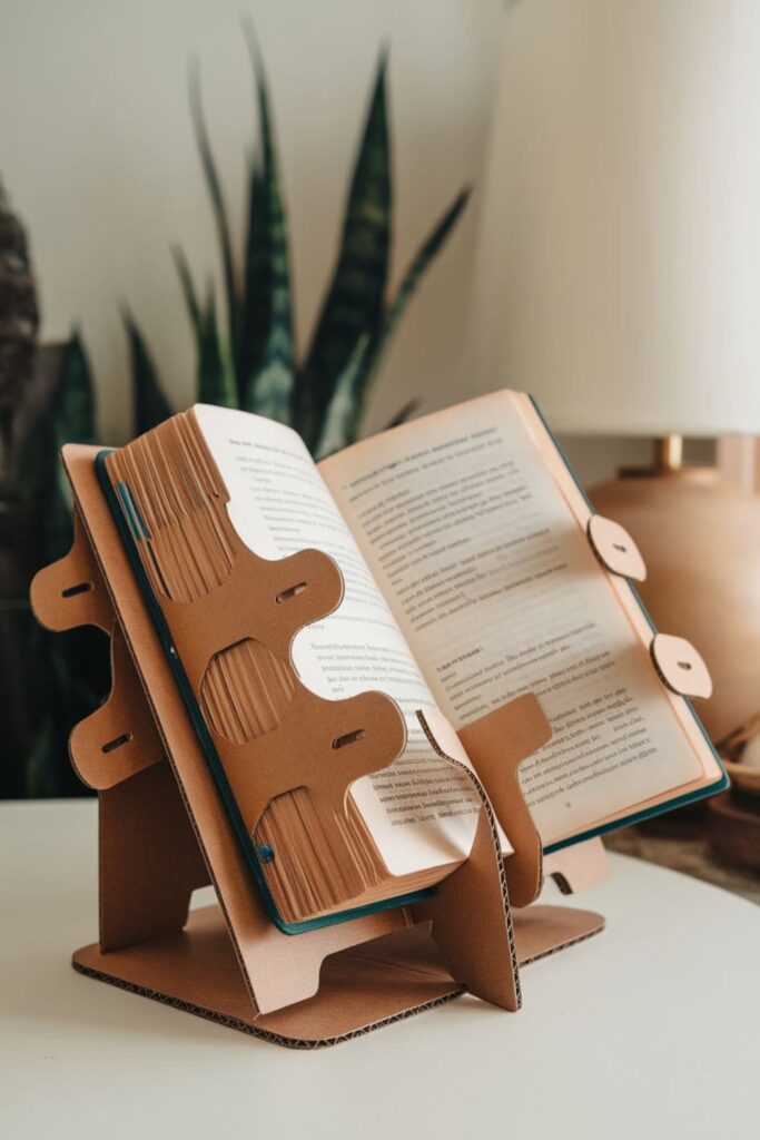 Cardboard book stand with adjustable angles