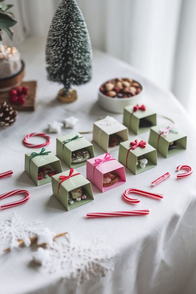 Tiny sticky note gift boxes with small bows